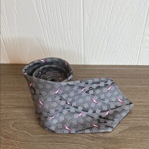 Givenchy Vintage Gray Geometric Patterned Men's Tie